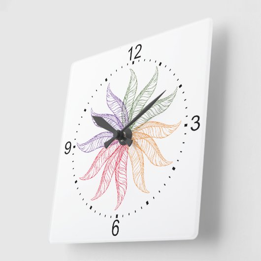 Uhr - Farbige Federn (Winkel)