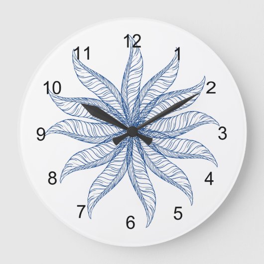 Uhr - Federblende in blau (Vorderseite)