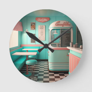 Uhr für ein Retro-Diner der 1950er Jahre