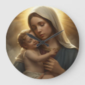 Uhr für Mutter Maria und Jesuskind an der Wand (Vorderseite)