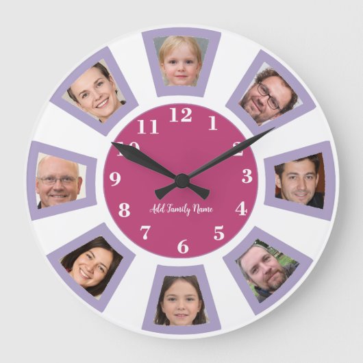 Uhr für personalisierte Familienfotos (Vorderseite)