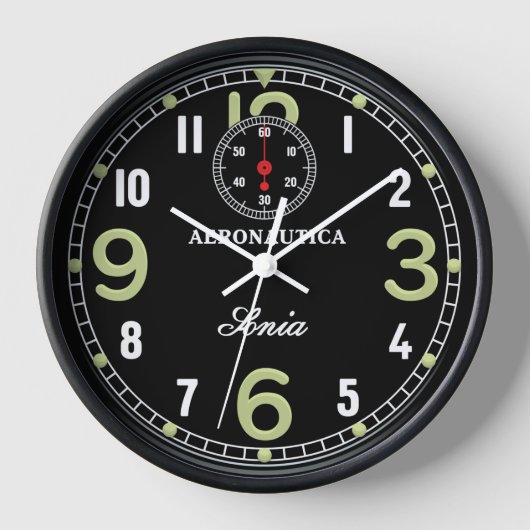 Uhr für Retro-Flugzeuge (Vorderseite)