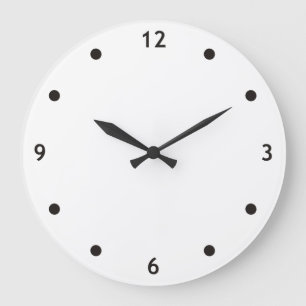Uhr-Gesicht punktiert u. nummeriert - weiße Große Wanduhr