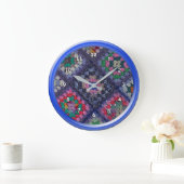 Uhr - Granny Square Afghan mit Blue Frame (Zuhause)