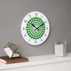 Uhr - grüne, konzentrische Perlenkreise