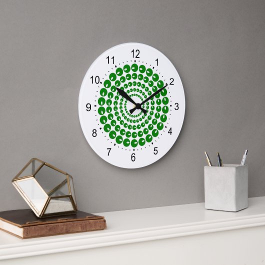 Uhr - grüne, konzentrische Perlenkreise (Büro)