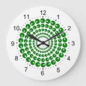 Uhr - grüne, konzentrische Perlenkreise (Vorderseite)