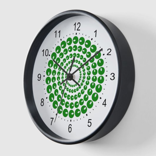 Uhr - grüne, konzentrische Perlenkreise (Winkel)