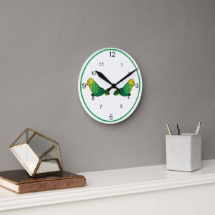 Uhr - Grüne und gelbe Vögel