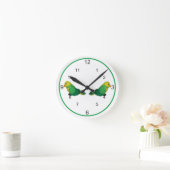 Uhr - Grüne und gelbe Vögel (Zuhause)