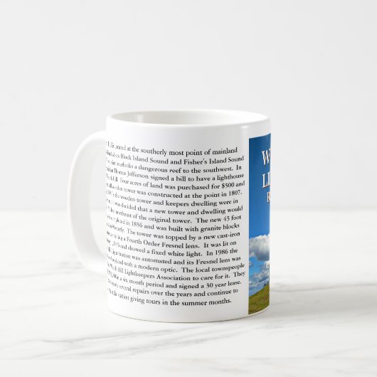 Uhr-Hügel-Leuchtturm, Rhode Island Tasse (Vorderseite Links)