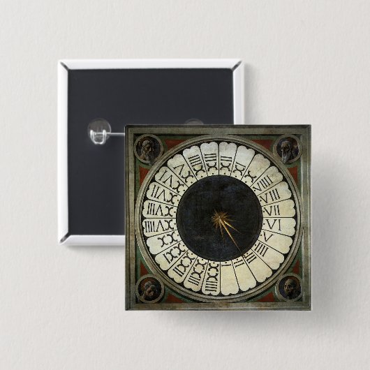 Uhr im Duomo von Paolo Uccello Button (Vorne & Hinten)
