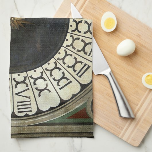 Uhr im Duomo von Paolo Uccello Geschirrtuch (Viertel Falte)