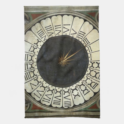 Uhr im Duomo von Paolo Uccello Geschirrtuch (Vertikal)
