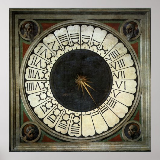 Uhr im Duomo von Paolo Uccello Poster (Vorne)
