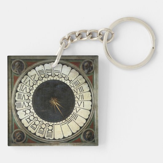 Uhr im Duomo von Paolo Uccello Schlüsselanhänger (Rückseite)