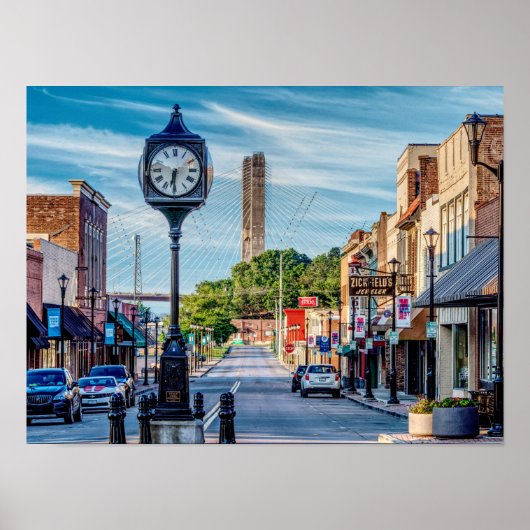 Uhr im Stadtzentrum Cape Girardeau Poster (Vorne)