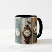 Uhr im Vintage-Stil Tasse (VorderseiteRechts)