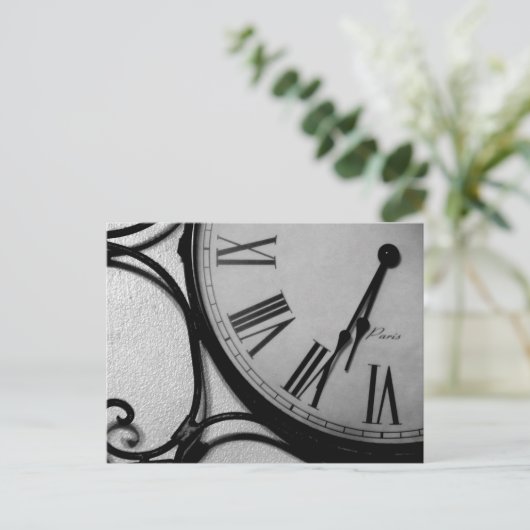 UHR IN SCHWARZEM U. IM WEISS POSTKARTE (Stehend Vorderseite)