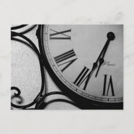 UHR IN SCHWARZEM U. IM WEISS POSTKARTE
