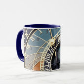 Uhr-Keramik-Tasse Prags astronomische Tasse (Vorderseite Links)