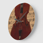 Uhr - Kontrabass mit Musik - wählen Sie Ihre Farbe (Winkel)