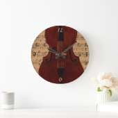 Uhr - Kontrabass mit Musik - wählen Sie Ihre Farbe (Zuhause)