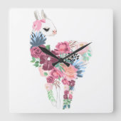 Uhr-Lama Quadratische Wanduhr (Vorderseite)