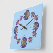 Uhr - Lila Fischfamilie (Winkel)