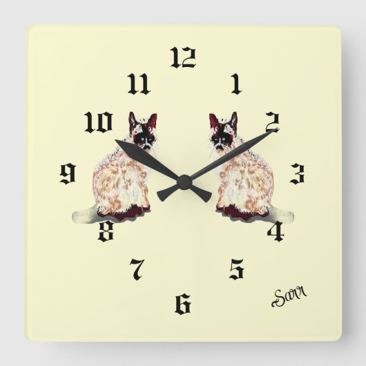 Uhr : Meow , Liebe . (Vorderseite)