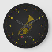 Uhr mit Abbildung einer Trompete (Vorderseite)