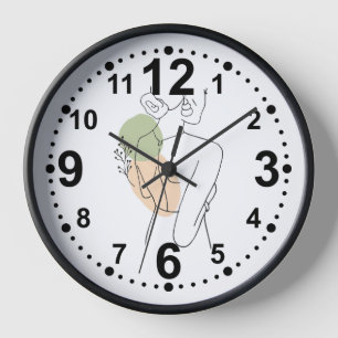 Uhr mit abstraktem Frauen- und Naturdesign
