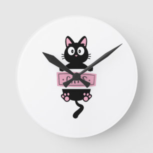 Uhr mit Cartoon-Katze-Design 