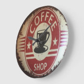 Uhr mit Coffeeshop-Zeichen mit roter, schwarzer Sc (Winkel)