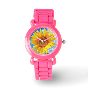 Uhr mit gelber Sonnenblume