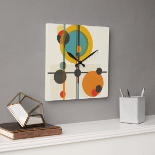 Uhr mit geometrischer Kunst im Stil der Mitte des
