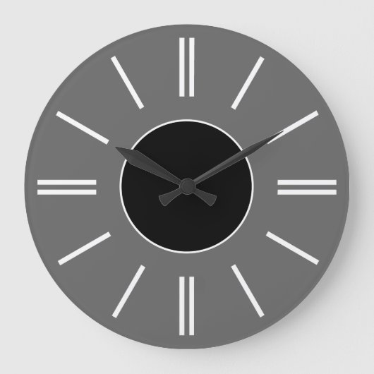 Uhr mit grauem Hintergrund und schwarzer Mitte und (Vorderseite)