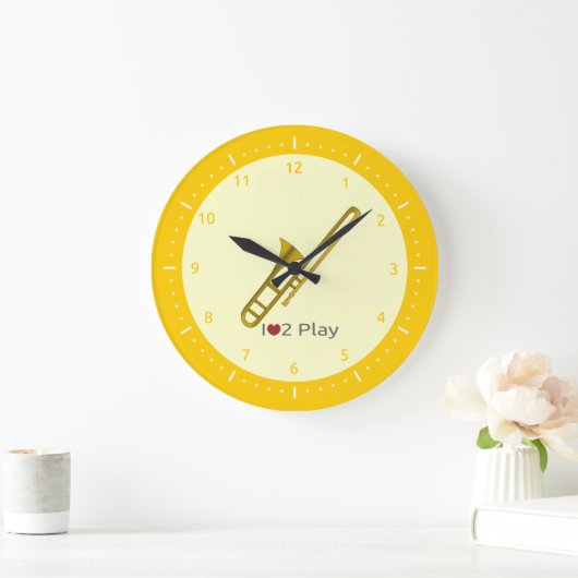 Uhr mit Illustration eines Trombone (Zuhause)