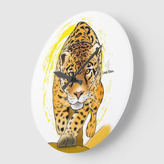 Uhr mit Jaguar oder bemalten Leoparden (Winkel)