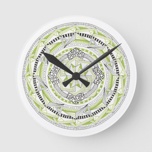 Uhr mit Original Mandala Inspiriert Design Green (Vorderseite)