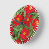 Uhr mit roten und gelben Blumen (Winkel)