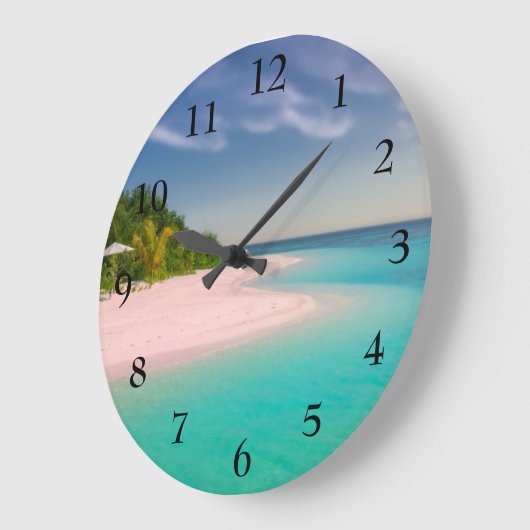 Uhr mit Strandszene (Winkel)