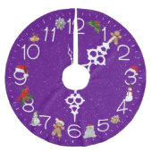 Uhr mit Weihnachtselementen Polyester Weihnachtsbaumdecke (Vorderseite)