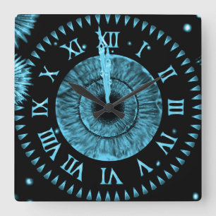 Uhr Mitternacht Hellblau