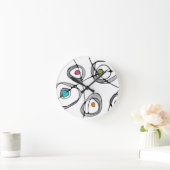 Uhr Moderne Kunst Weiße Kreise Wirbel (Zuhause)