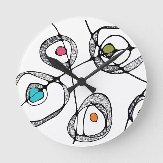Uhr Moderne Kunst Weiße Kreise Wirbel (Vorderseite)