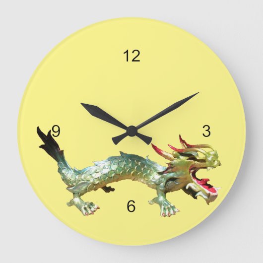 Uhr - Orientalischer Drache auf Gelb (Vorderseite)