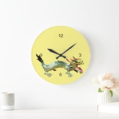 Uhr - Orientalischer Drache auf Gelb (Zuhause)