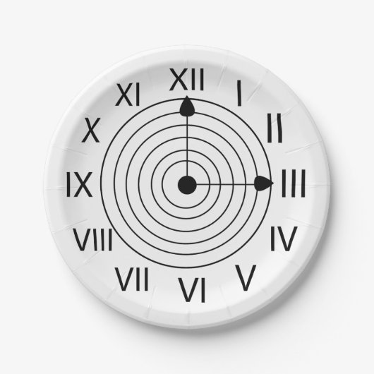 Uhr Party Pappteller (Vorderseite)