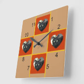 Uhr - Patchwork für Haustiere (rotes Herz) (Winkel)